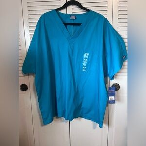 Cherokee Teal Workwear Scrub Top size 2xL  NEW WITH TAG